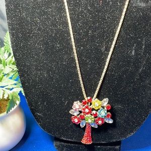 Betsey Johnson flower bouquet tree necklace.